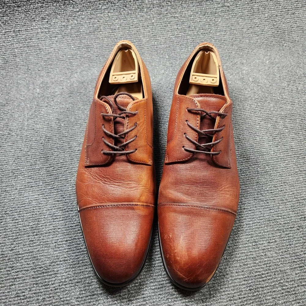 Aldo Dress Shoes Mens 10.5 Derby Oxford Brown Leather Cap Toe Casual Cuban Heels